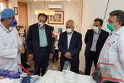 بازدید دکتر کریمی از کارگاه تولید ماسک و شیلد در مرکز قلب تهران