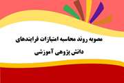 مصوبه روند محاسبه امتیازات فرایندهای دانش پژوهی آموزشی تایید شده در ماده ۳ آیین نامه ارتقا مطابق با شیوه نامه دانش پژوهی مصوب کشوری