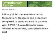 انتشار نتیجه کارآزمایی بالینی تأثیر فرآورده های طب ایرانی در بهبود بیماران مبتلا به کرونا در مجله Phytotherapy Research
