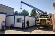 عملیات جابجایی و استقرار کانکس کاهش آسیب (DIC) اهدایی از سازمان جهانی بهداشت در شهرستان اسلامشهر