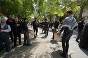حرکت دسته عزاداری و برگزاری مراسم عزاداری امام حسین(ع) در دانشگاه علوم پزشکی تهران 