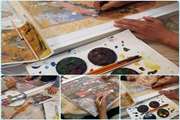 برگزاری هفتگی کارگاه آموزش نقاشی با آبرنگ برای مراجعین مرکز روزانه  بیمارستان روزبه