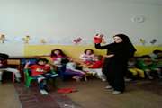 آموزش تغذیه سالم با اجرای نمایش عروسکی مرکز بهداشت جنوب تهران در مهد کودک