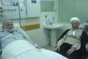 عیادت آیت اله هاشمی رفسنجانی از دکتر حبیبی در مرکز قلب تهران