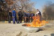 برگزاری تمرین عملی آموزش ایمنی و آتش نشانی در بیمارستان فارابی