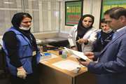 بازدید مدیران فرودگاه بین‌المللی امام خمینی از برنامه‌های بهداشتی شبکه ری در هنگام بازگشت حجاج