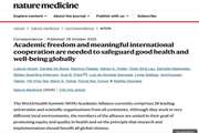 انتشار بیانیه هیات عامل ائتلاف دانشگاهی مجمع جهانی سلامت در Nature Medicine