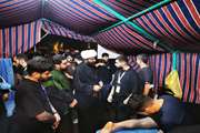 بازدید مسئول نهاد رهبری دانشگاه از موکب درمانی جامعه‌السبطین عمود ۱۰۶۸