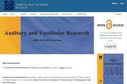 نمایه شدن مجلهAuditory and Vestibular Research  در بانک اطلاعاتی Scopus