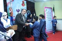 مراسم افتتاحیه برنامه سفیران سلامت دانش آموزی در مدرسه شهدای گمنام در بخش چهاردانگه