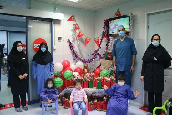 برگزاری جشن یلدا برای کودکان بیمار در بیمارستان فارابی 