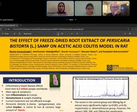 دکتر نیوشا اسماعیل زاده کنگره بین المللی اتنوفارماکولوژی  